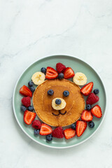 Sticker - Funny kids breakfast, bear face pancakes