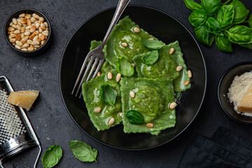 Wall Mural - homemade spinach and ricotta ravioli