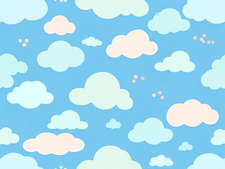 Wall Mural - pastel cloudscape: a dreamy sky illustration