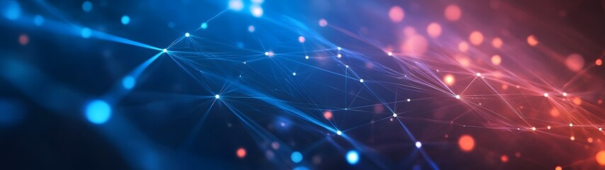 Poster - Futuristic digital network interconnection with glowing particles sparks and dynamic energy waves  Concept of advanced technology communication data and innovation