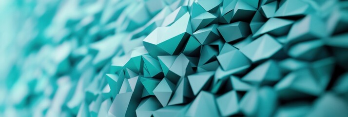 Fototapete - Geometric Facade Innovation Abstract Art in Turquoise Polygonal Structures for Modern Design Inspiration and Architectural Marketing