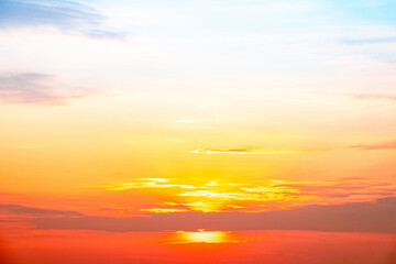 Wall Mural - sky,sunset, beautiful , luxury soft gradient orange gold clouds and sunlight on the blue sky perfect