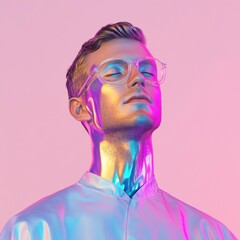 Leinwandbilder - Futuristic Healthcare Vision Melty Metallic Medical Uniform on Animation Model - Tech-Enhanced Health Aesthetics and Innovative Medical Branding