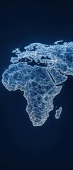 Leinwandbilder - Interactive Tech Display Digital World Map Interface with Neural Texture for Innovative Data Visualization and Global Networking in Modern Business Strategies