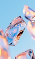 Aufkleber - Prismatic Digital Display Transparent Glass Smart Devices Reflecting Light in Futuristic Tones - Cutting-Edge Tech for Modern Aesthetic Marketing Applications