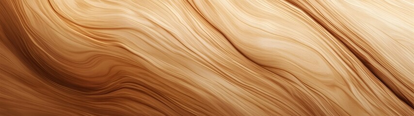Poster - Mesmerizing abstract background featuring a wave of warm flowing curves and organic textures in shades of golden amber and beige  The smooth silky patterns create a serene calming