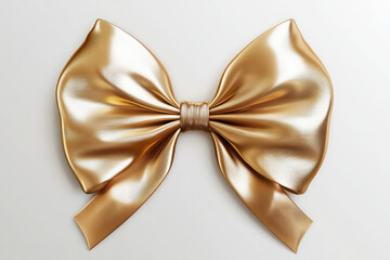 Wall Mural - a 3d gold bow ribbon with a smooth finish is perfect for christmas gift wrapping holiday decor and festive designs isolated on a transparent white background