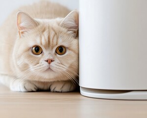 Leinwandbilder - Minimalist Pet-Friendly Interiors Sleek Hidden Litter Box in White Cabinetry for Modern Living - Ideal for Real Estate and Pet Care Branding