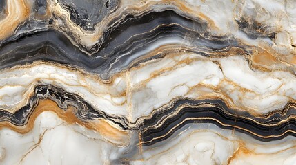 Fototapete - Mesmerizing Geological Formations in Earthy Tones Abstract Art  Captivating and fluid abstract patterns resembling natural mineral formations layers and textures in a modern elegant design