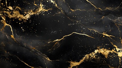 Leinwandbilder - Mesmerizing golden marble texture with intricate crackle patterns and dynamic splatter effects creating a premium and luxurious background for high end designs presentations and wallpapers