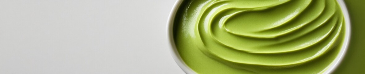 Poster - Artisanal Matcha Cake Display Layered Design on Smooth White Surface - Contemporary Baking Content and Specialty Dessert Marketing for Modern Culinary Arts