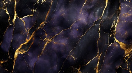 Poster - Mesmerizing Marble Abstract Textured Background with Captivating Golden Veins