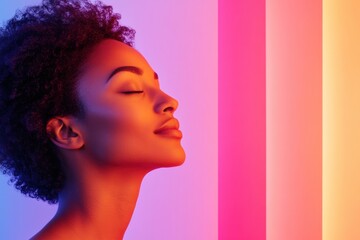 Poster - Minimalist Tech-Infused Self-Care Ambient-Lit Modern Bathroom with Smart Skincare Device - Enhancing Wellness Rituals for Urban Women in Lifestyle and Beauty Markets