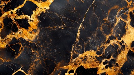 Fototapete - Mesmerizing marble texture with vibrant golden veins and intricate geometric patterns creating a visually striking and unique background for premium luxury and sophisticated design applications