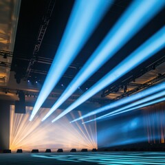 Leinwandbilder - Immersive Conference Stage Design Dynamic Lighting and Advanced Audio Setup for Corporate Events - Enhancing Professional Presentations and Venue Showcases