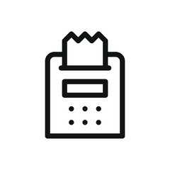 Poster - pos terminal with a receipt line icon, receipt printer vector symbol with editable stroke