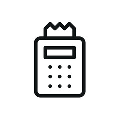 Poster - Mobile pos terminal line icon, portable pos terminal vector symbol with editable stroke
