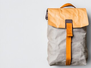 Fototapete - Stylish Urban Backpack Minimalist Canvas Design with Leather Accent for Professional Commuters - Modern Business Mobility and Sustainable Fashion Accessory
