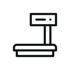 Poster - Trade scales line icon, electronic price computing retail scales vector symbol with editable stroke