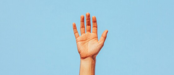 Aufkleber - Minimalist Energy Hand - Outstretched Palm Against Blue Sky for Creative Tech Branding and Inspirational Content Promoting Innovation in Digital Marketing and Business Strategy