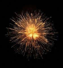 Poster - Golden firework exploding in the night sky