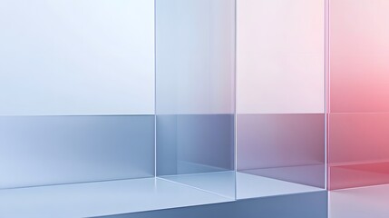 Aufkleber - Minimalist pastel gradient abstract background with clean geometric shapes and textures  Ideal for product scene rendering interior design mockups or as a digital art wallpaper