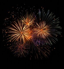 Poster - Fireworks exploding in the night sky creating colorful sparks