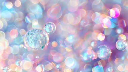 Canvas Print - abstract iridescent background with sparkling glitter and colorful bokeh.