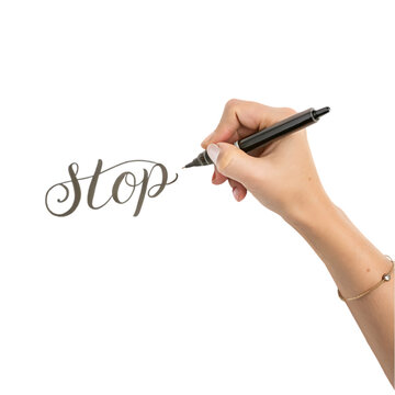 hand word stop