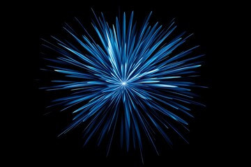 Poster - Abstract blue light burst on black background. (1)