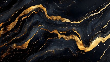 Fototapete - Striking abstract marble pattern with rich golden accents creating a luxurious sophisticated and visually captivating background  The intricate