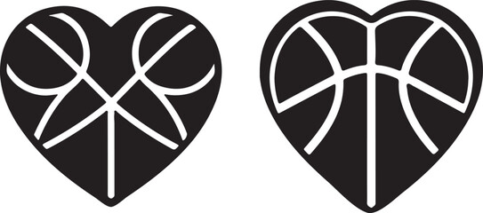 Wall Mural - heart shaped basketball glyph
