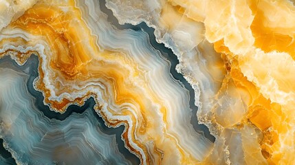 Leinwandbilder - Striking natural onyx geode crystal texture background in vibrant shades of orange grey and white  The intricate patterns and fluid swirls create a captivating and luxurious visual  This high end