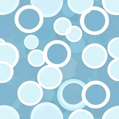 Wall Mural - abstract blue circles background: a seamless pattern of overlapping circles in light and dark shades