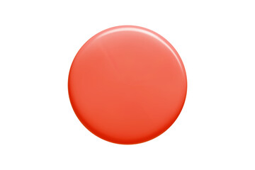 Poster - Red 3d circular banner with glossy surface and gradient shading. Minimalist vector element in coral shade glowing on white background for text box design.