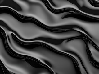 Poster - High Contrast Abstract Monochrome Pattern Dynamic Shadows Liquid Surface Texture Grunge Blur