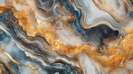 Poster - Stunning Colorful Abstract Marble Texture Background with Organic and Chaotic Patterns  Vibrant and Dynamic Fractal Design with Agate Like Swirls Geode Inspired Shapes and Grunge Metallic Elements