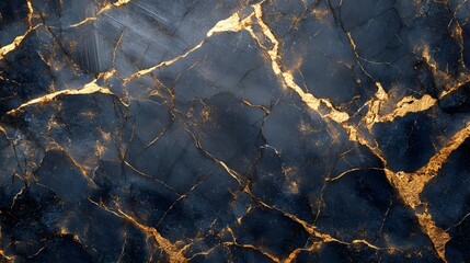 Poster - Stunning golden cracked marble texture with a natural timeless and sophisticated aesthetic perfect for high end luxury interior design architecture and premium product backgrounds