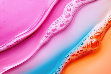 Aufkleber - Smooth, undulating waves in vibrant hues create a captivating abstract background