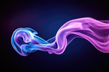 Aufkleber - Abstract colorful wave flowing on dark background