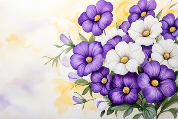 Poster - Purple and white flowers