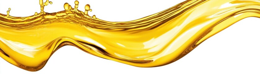 Aufkleber - Set of yellow oil splash waves isolated on a white background, closeup