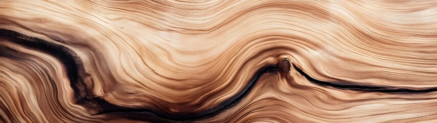Poster - Stunning natural wooden texture with captivating swirls curves and intricate patterns for creating soothing and visually appealing backgrounds wallpapers or surface designs