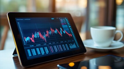 Poster - Investment insights through digital data visualization in a professional office context