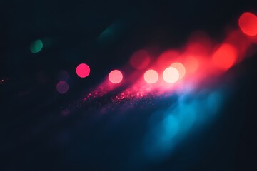 Aufkleber - abstract red and blue bokeh lights on dark background.