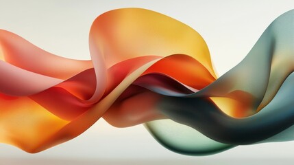 Poster - A 3D abstract design component with wavy patterns and a holographic appearance in trendy neon hues