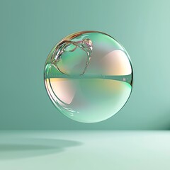 Poster - Modern banner design template featuring a futuristic stylized frame with a fluid round abstract shape and liquid glass in 3D illustration