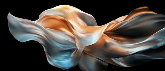 Poster - Holographic 3D abstract background with fluid design and twisted shapes creates a unique iridescent wallpaper