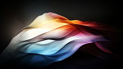 Poster - This mesmerizing design element features an abstract fluid 3D render of a twisted wave in motion, showcasing a vibrant holographic iridescent neon aesthetic