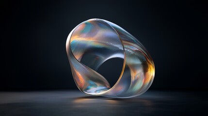 Poster - A dynamic, iridescent wave in motion is depicted in this abstract fluid 3D render, blending modern and retro futuristic elements, perfect for backgrounds, wallpapers, banners, posters, and covers